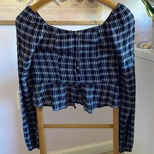 Hollister Peplum Long Sleeve Top